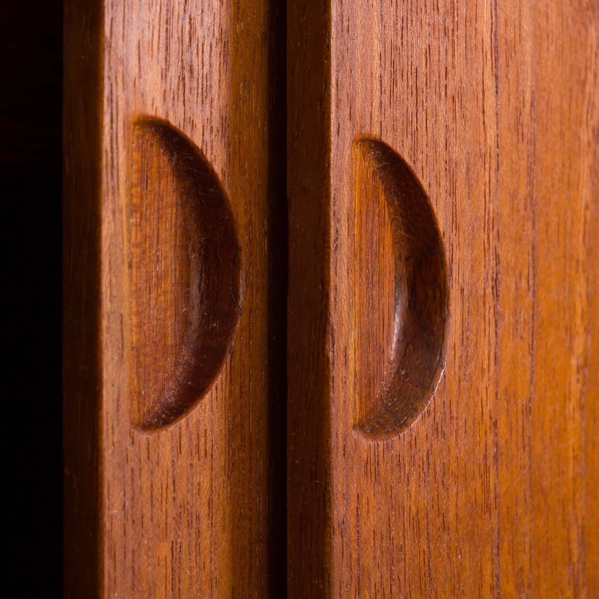 Teak wall unit 6 shelves with desk and cabinet