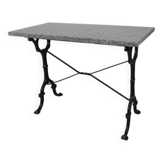 Table de jardin, table de bistrot avec plateau en granit, années 1930