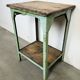Table industrielle en fer vert, années 1950