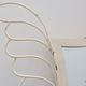 French White Lacquered Metal Mirror with Looped Wire Frame and Fan Crest, 1