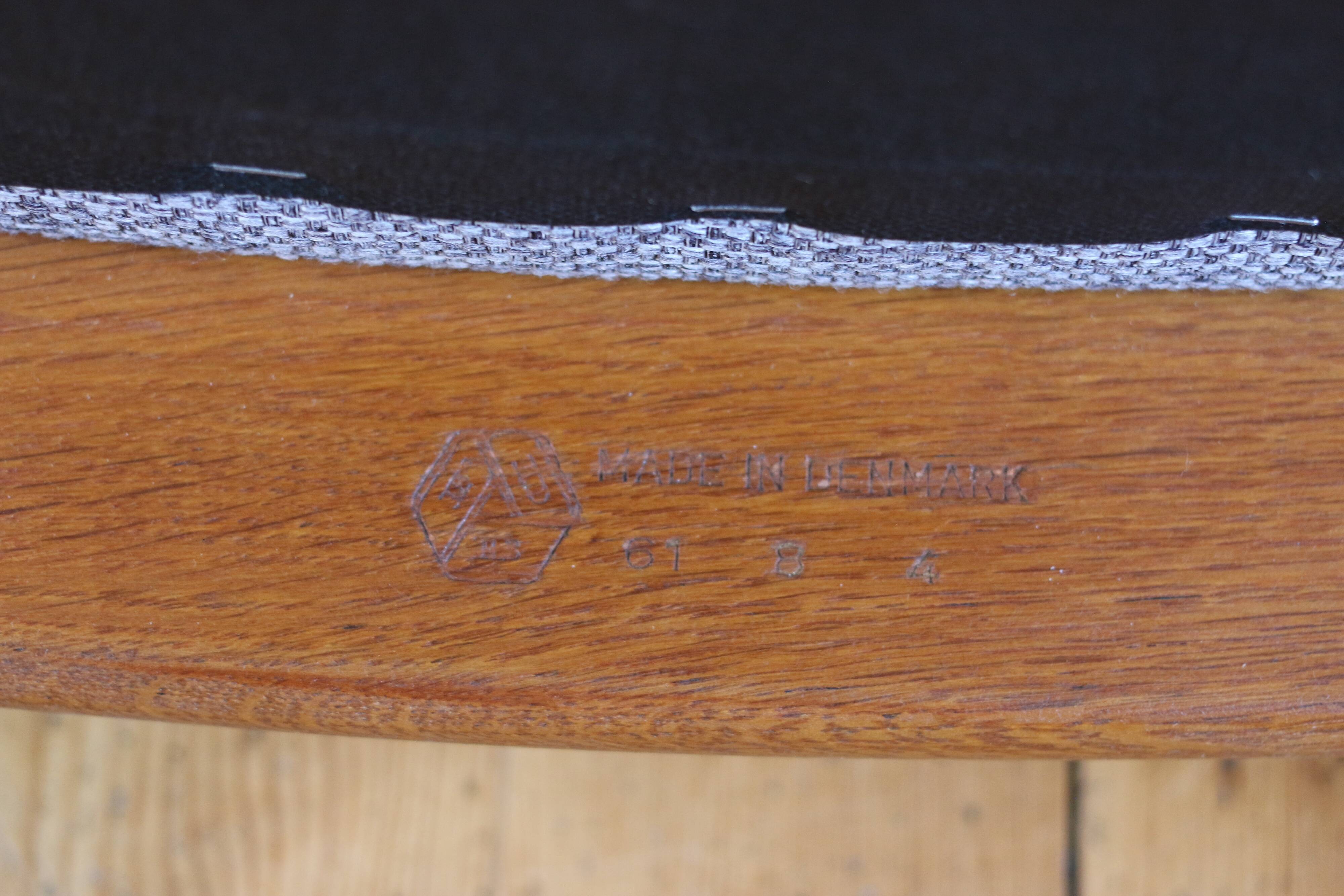 Pair of vintage Scandinavian Poul Volther J72 oak armchairs, 1960s