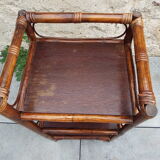 Rattan and bamboo bedside shelf