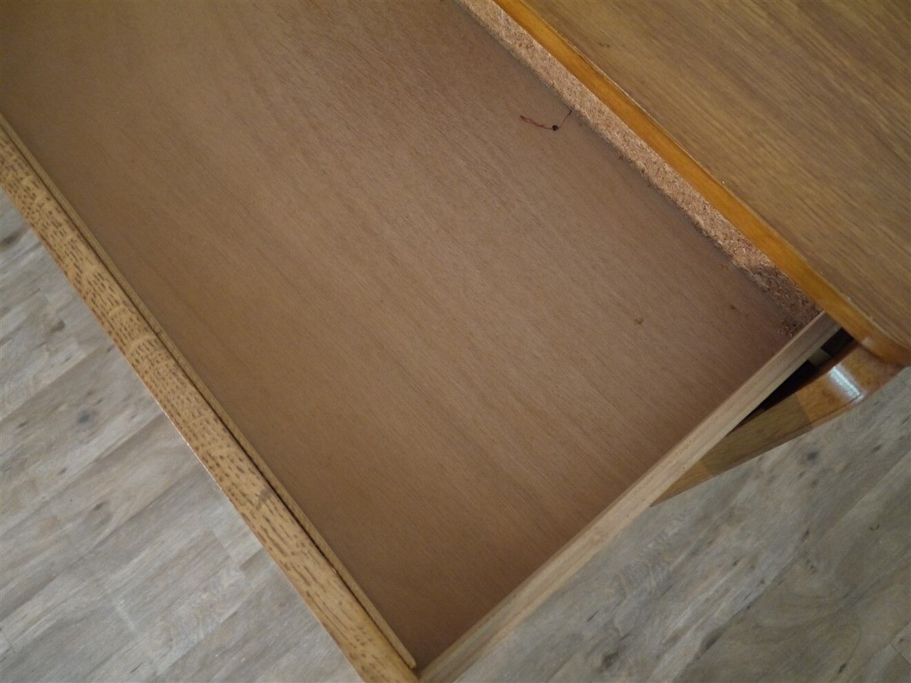 Vintage chest of drawers in wood and rattan 1950