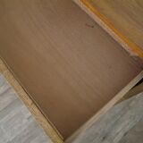 Vintage chest of drawers in wood and rattan 1950