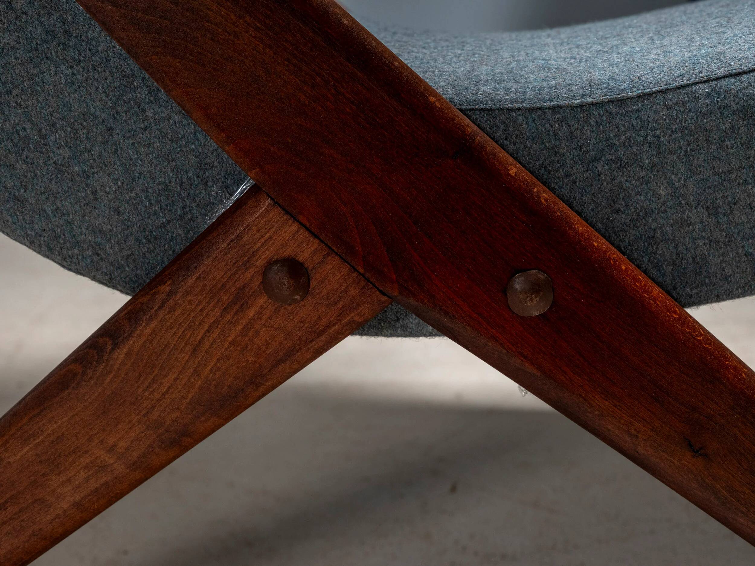 Fauteuil lounge moderne du milieu du siècle, fauteuil entièrement restauré, années 1950-1960