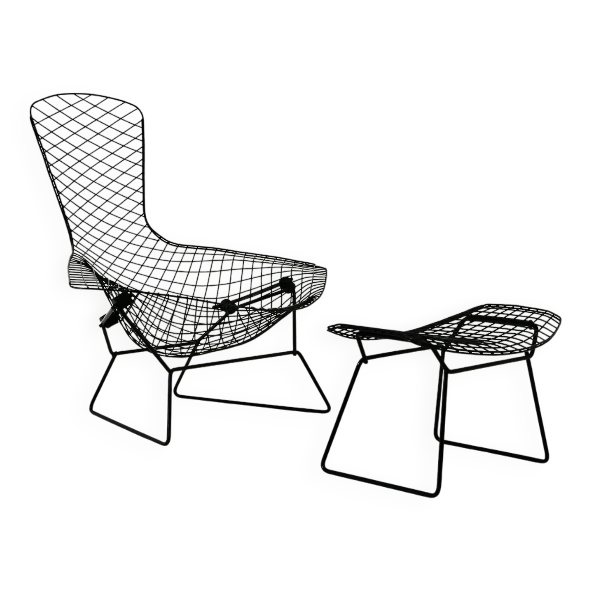 "Bird" armchair and ottoman by Harry Bertoia for Knoll, 1960s