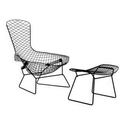 Fauteuil ''Bird'' et ottoman par Harry Bertoia pour Knoll, années 1960