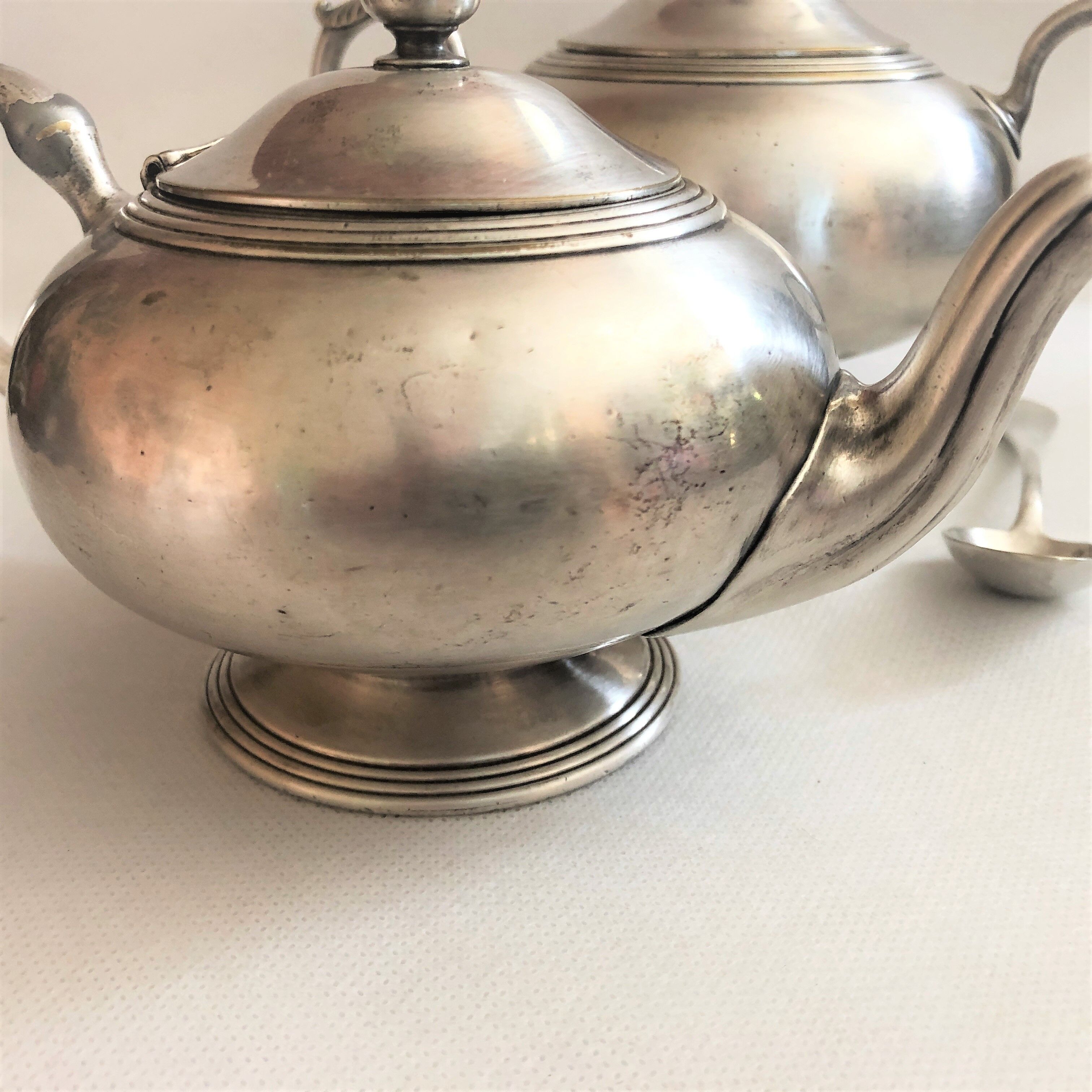 Vintage Buenos Aires silver metal coffee tea set with hallmarks