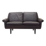 Canapé en cuir marron, design danois, années 60, designer : Aage Christiansen, manu