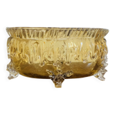 Large vintage amber glass bowl
