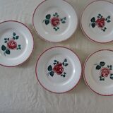 5 assiettes  plates Digoin Sarreguemines Bagatelle  384112 faience ancienne