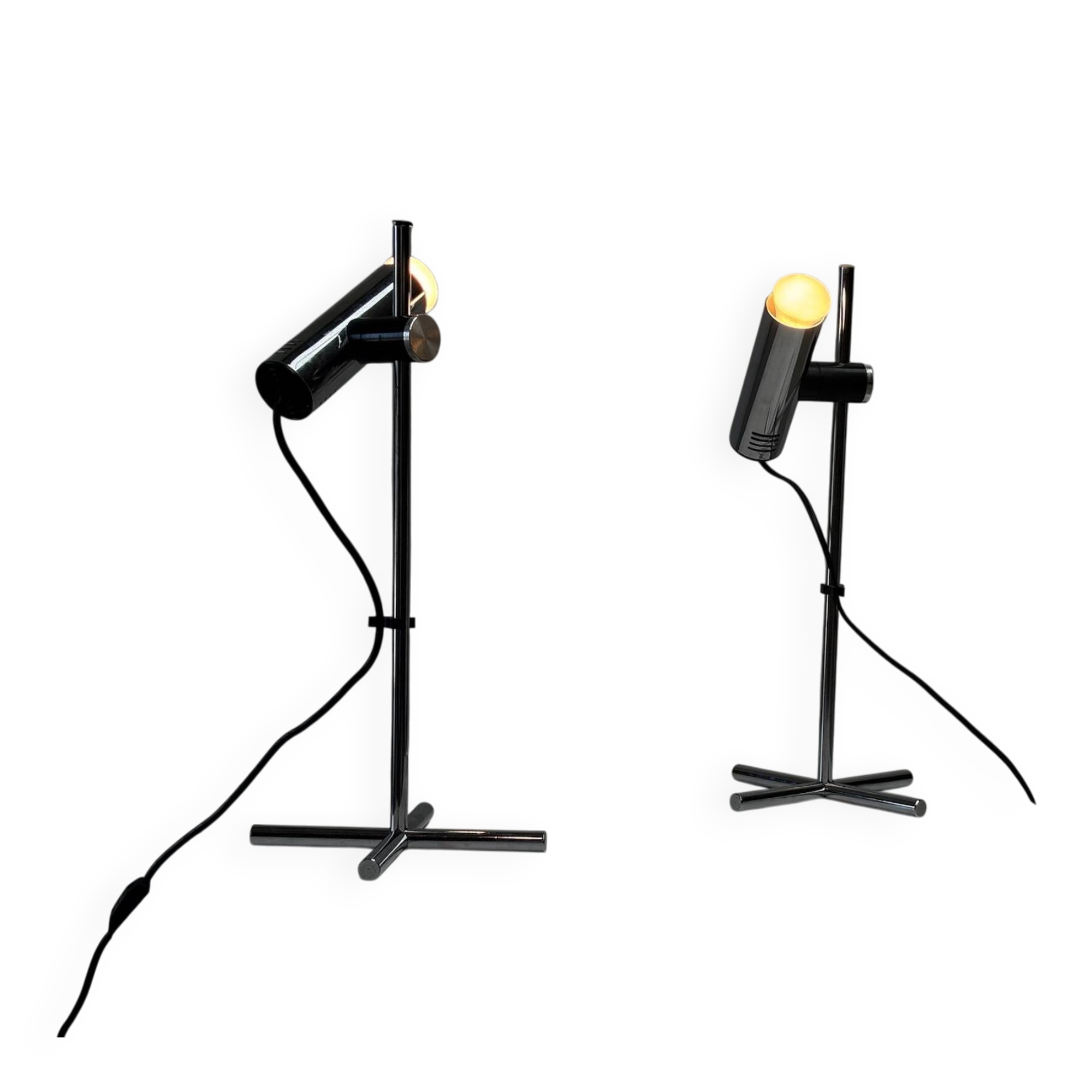 Set of two chrome table lamps by Targetti