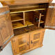 Antique 19th century Biedermeier art deco chest of drawers in walnut with wrought iron locks