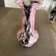 Pink and black blown glass vase