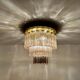 Brass and Smoked Glass Chandelier by Glashütte Limburg