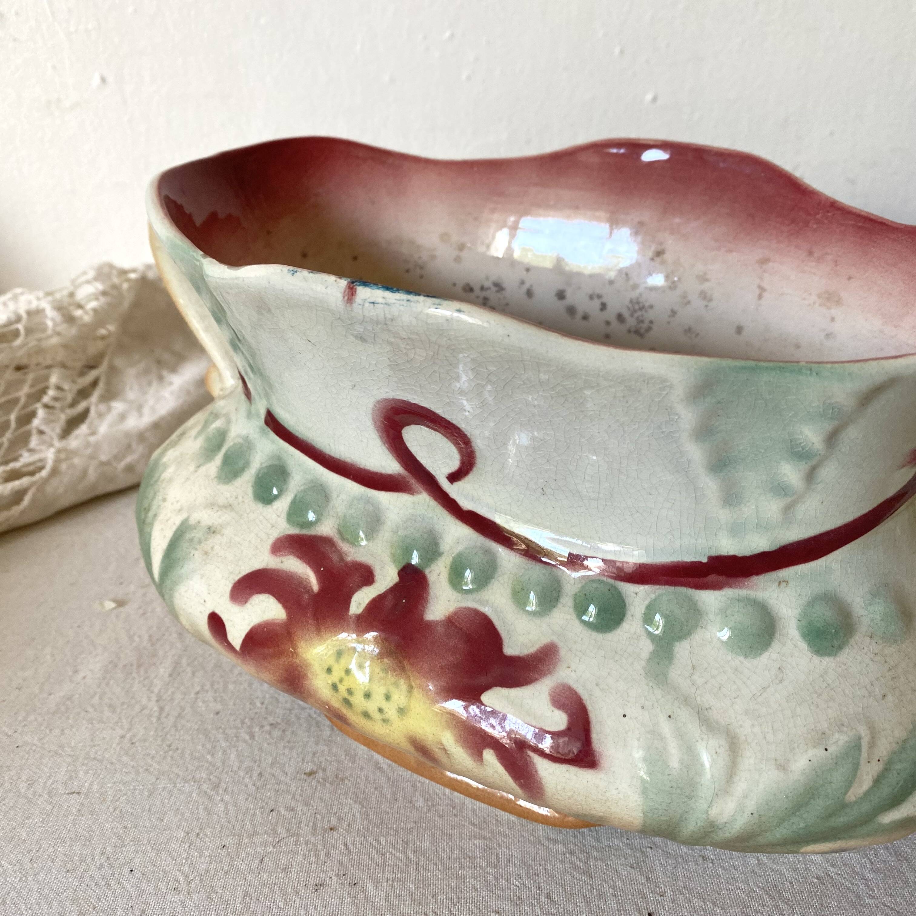Art Nouveau slip vases, old fireplace decoration
