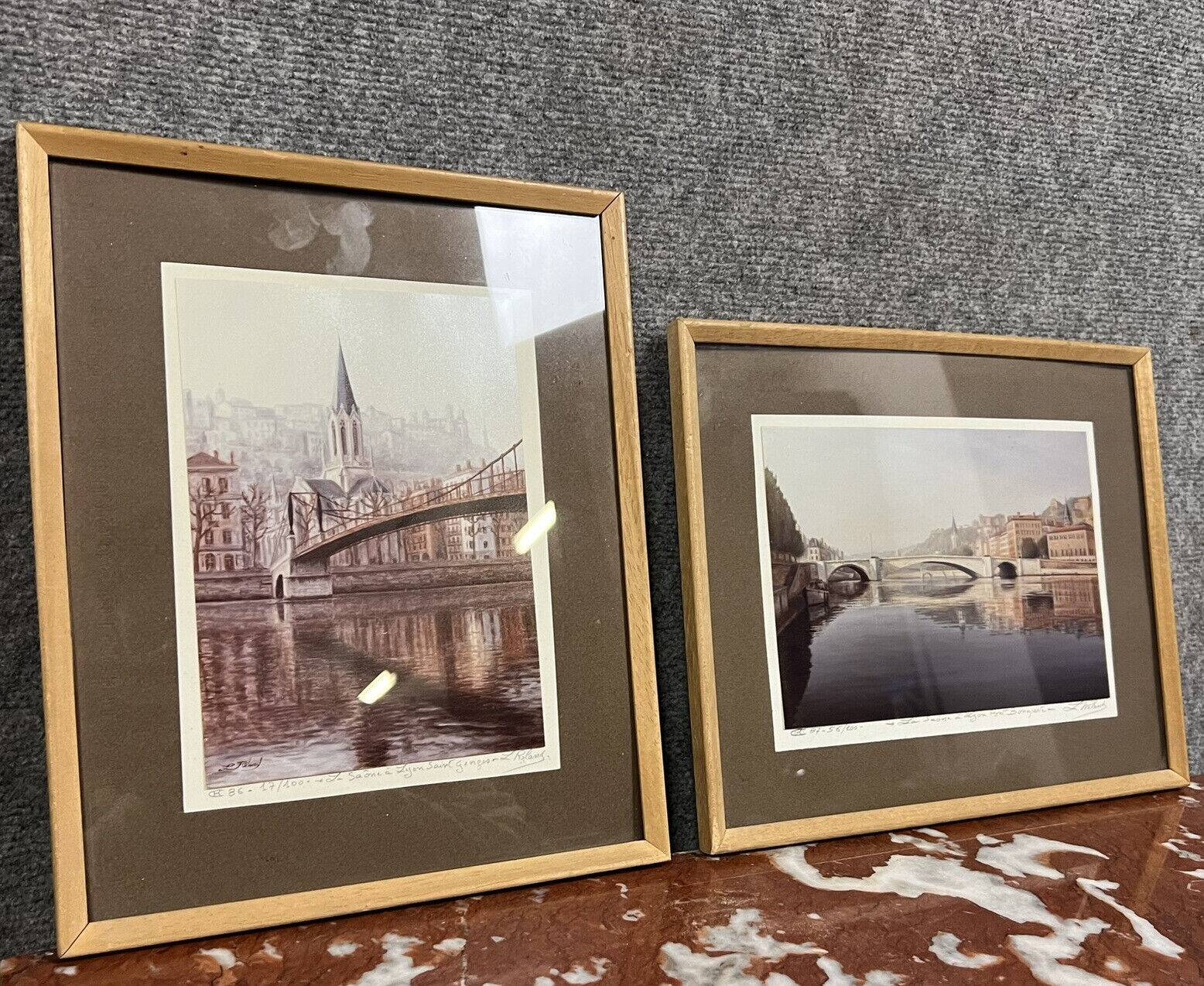 L Roland: pendant of watercolors signed, dated, located and branded