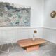 70s orange-pink marble coffee table