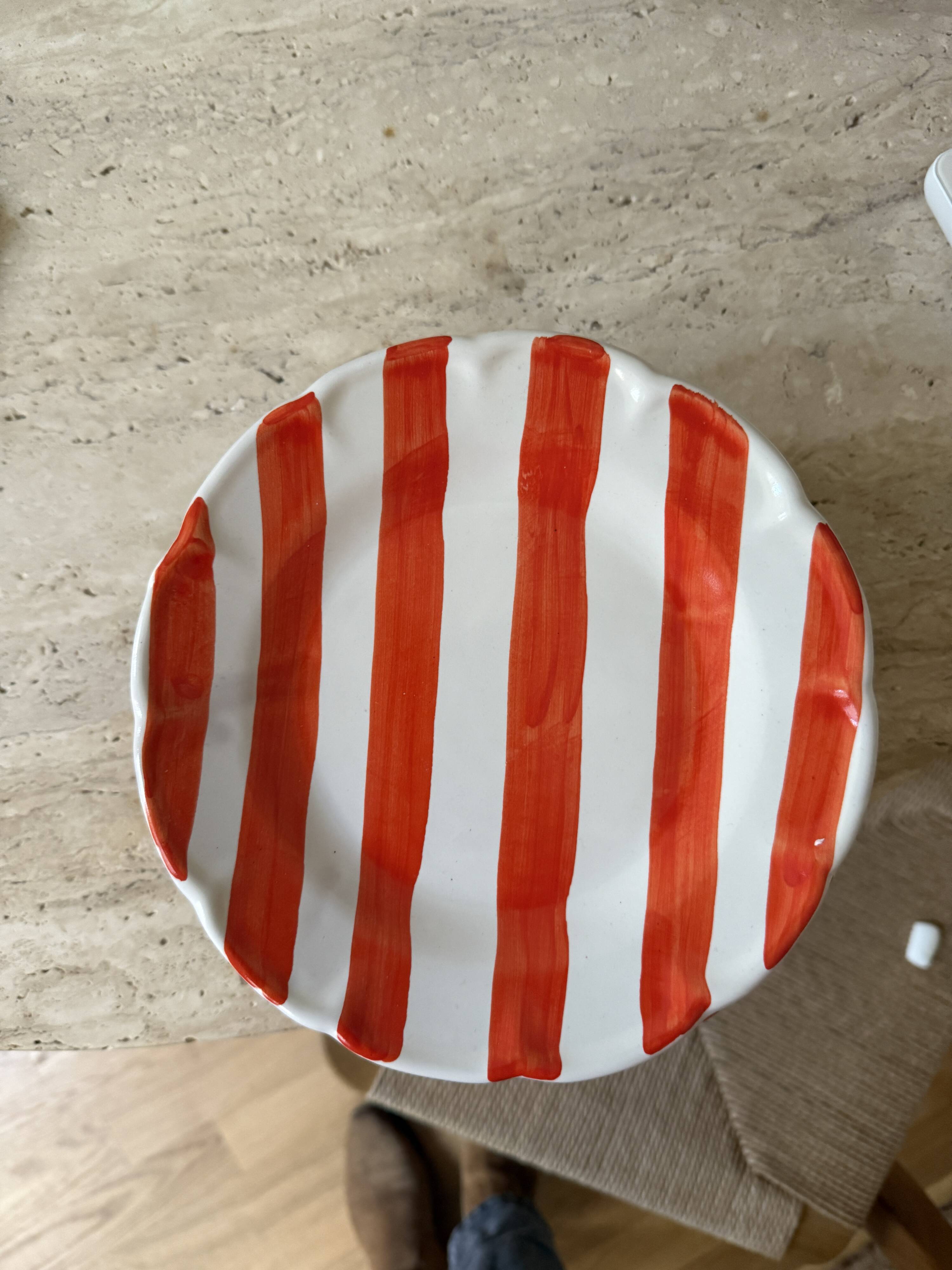 Lot assiettes rayées 20 cm