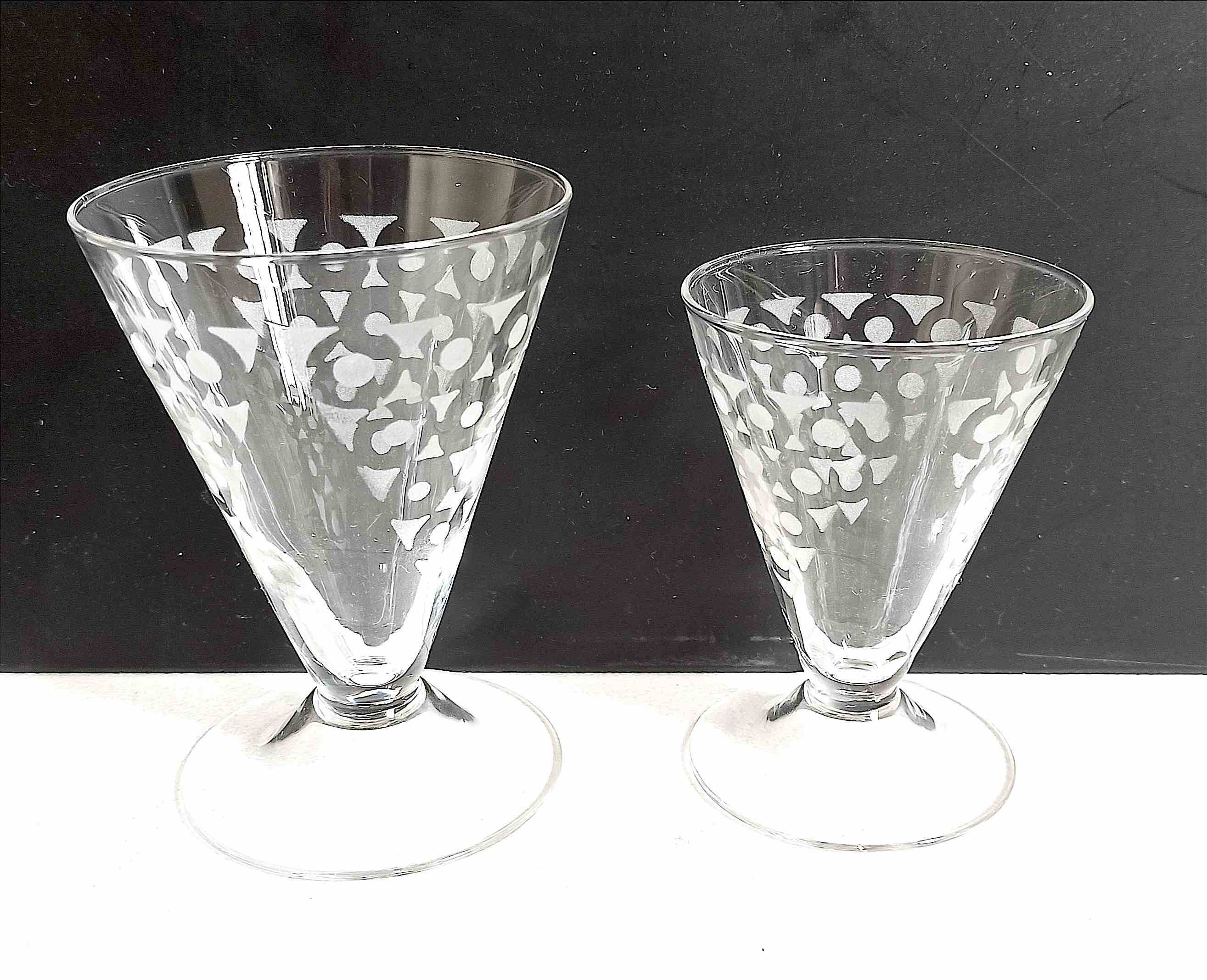 50s water glass set + 8 wine glasses