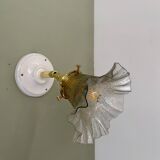 Vintage tulip wall light in iridescent glass