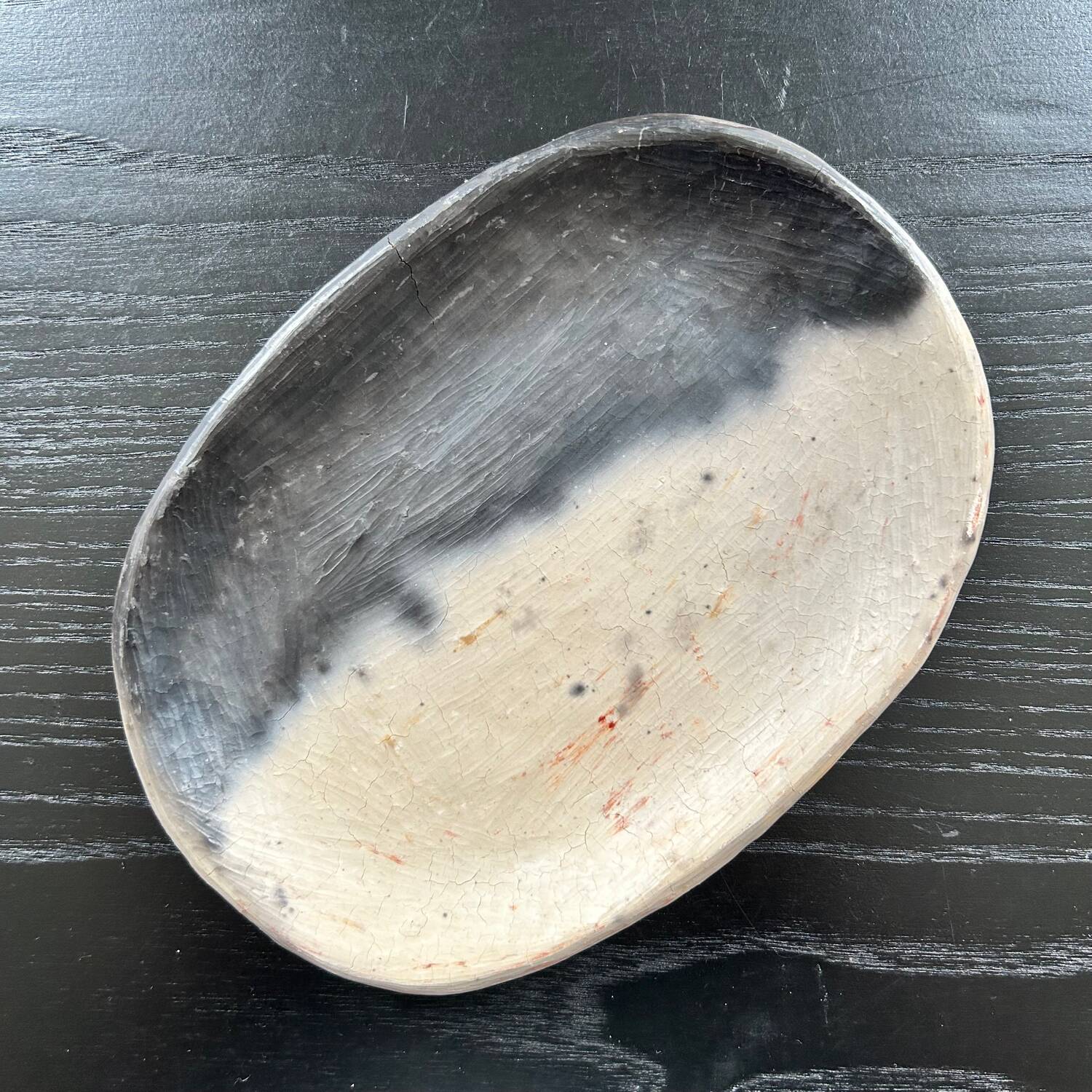 Handmade clay and ash dish