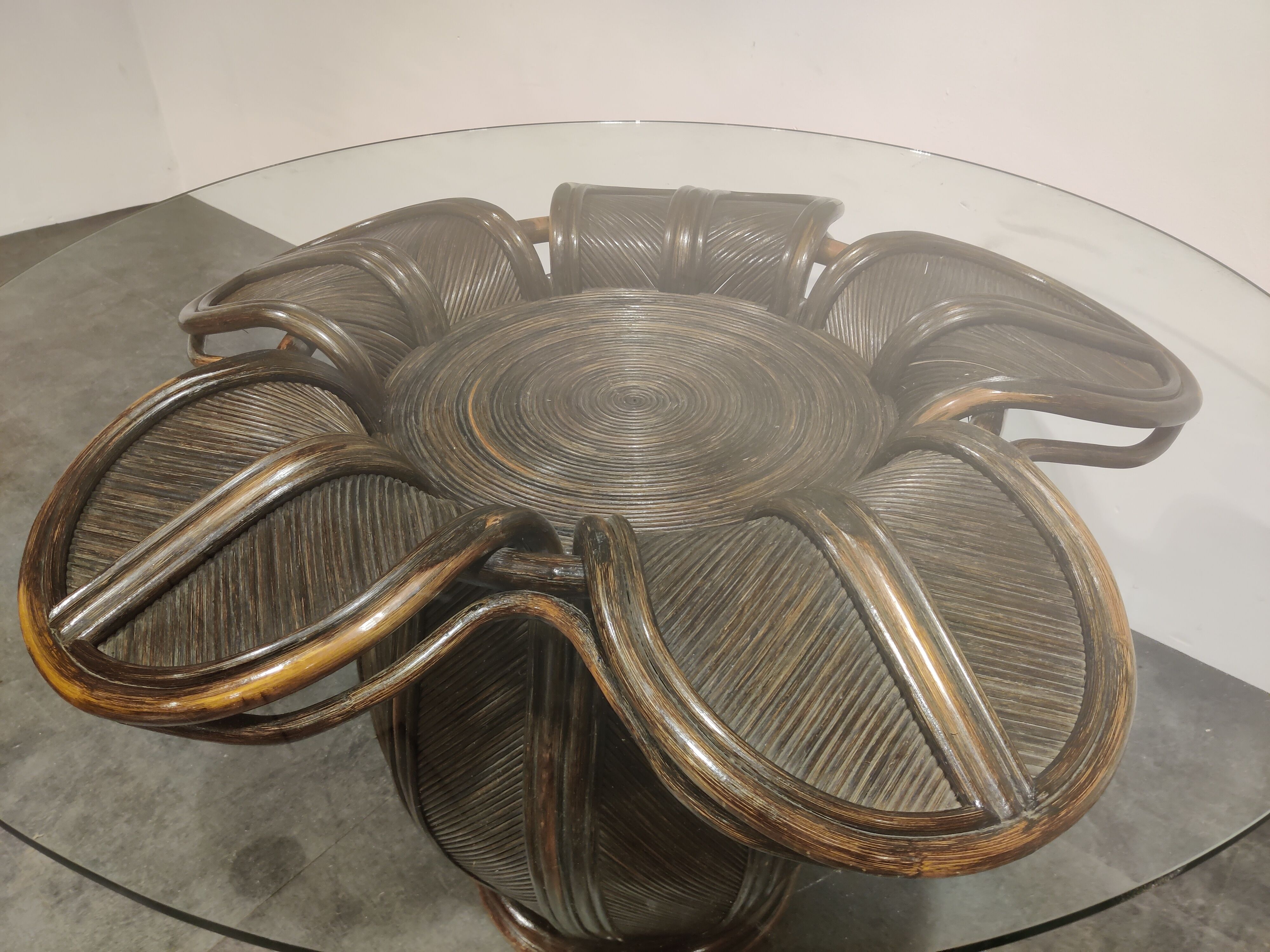 Table à manger en bambou années 1970