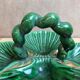 Vintage ceramic server in green with shell design, Vallauris style.