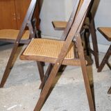 Lot de 4 chaises cannées pliantes