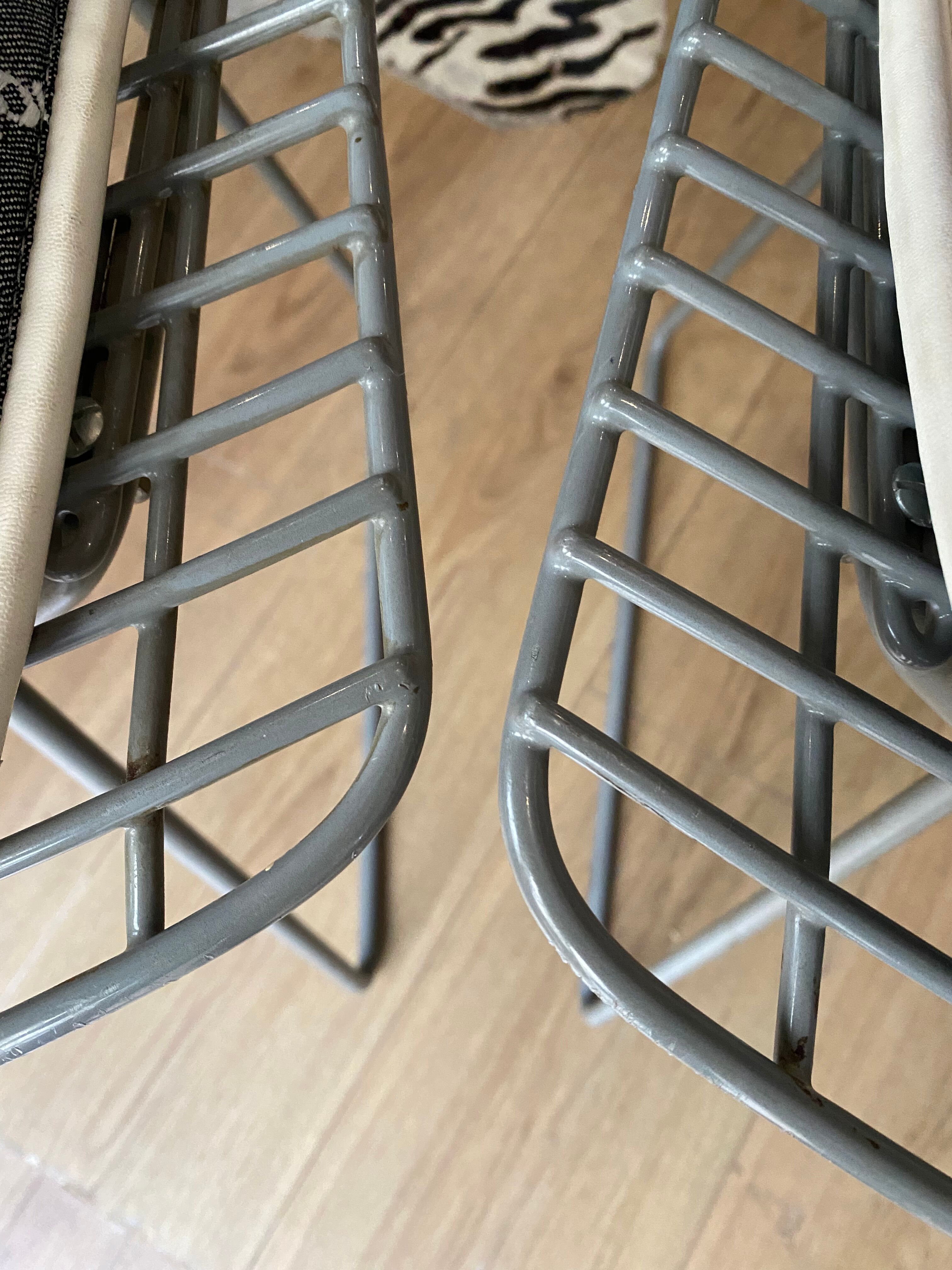 Chair Bertoia Rislan gray edition Knoll with white cake year 80