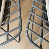 Chair Bertoia Rislan gray edition Knoll with white cake year 80