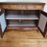 Parisian buffet 2 doors 3 drawers bahut rustic fir 19th century