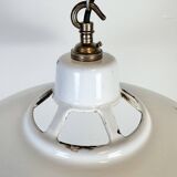 Industrial White Enamel Factory Pendant Lamp, 1960s