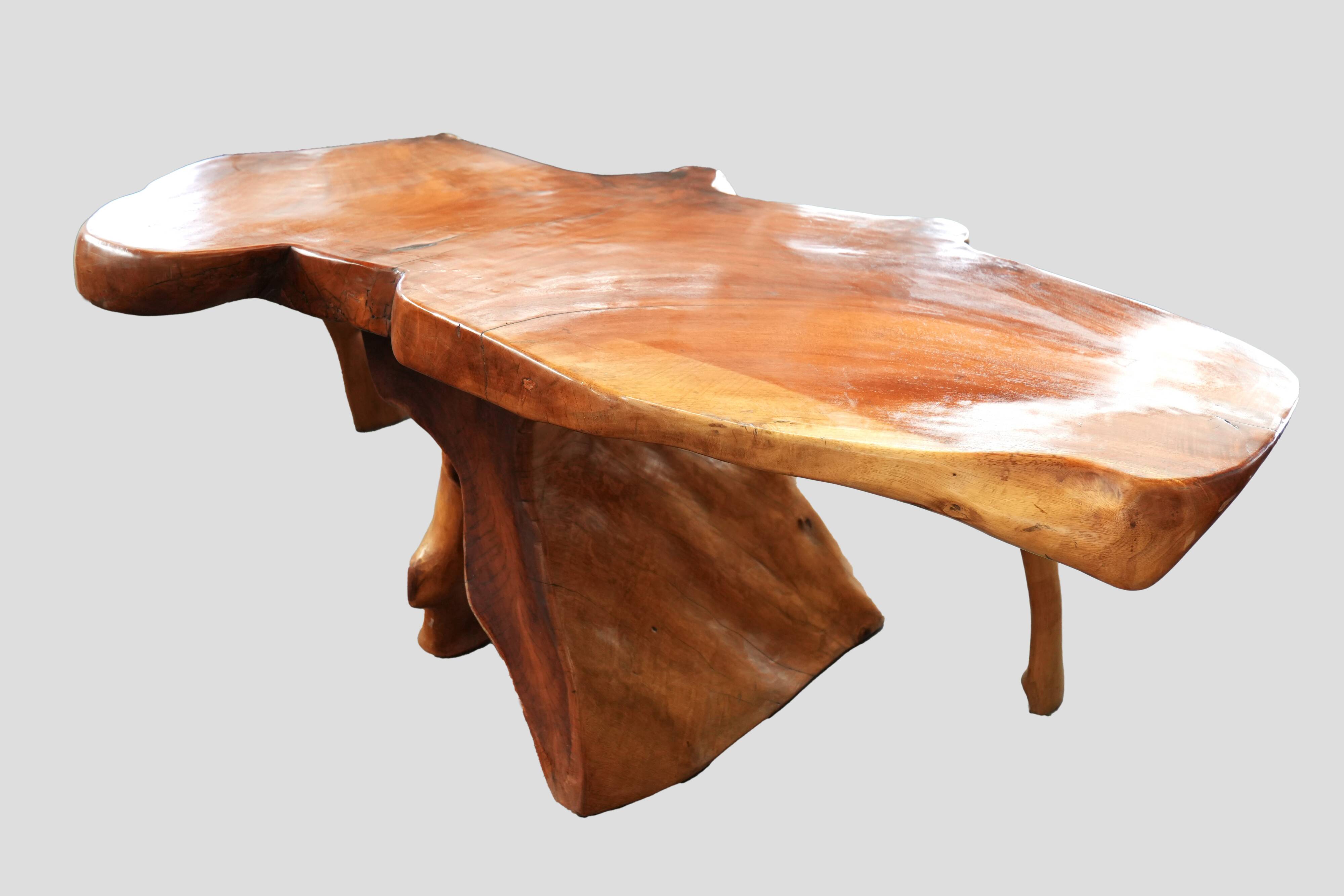 Handcrafted live-edge wooden table