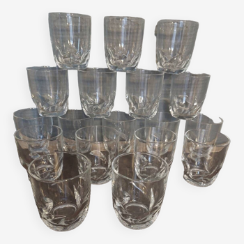 18 vintage water glasses