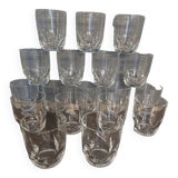 18 vintage water glasses