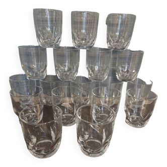 18 vintage water glasses