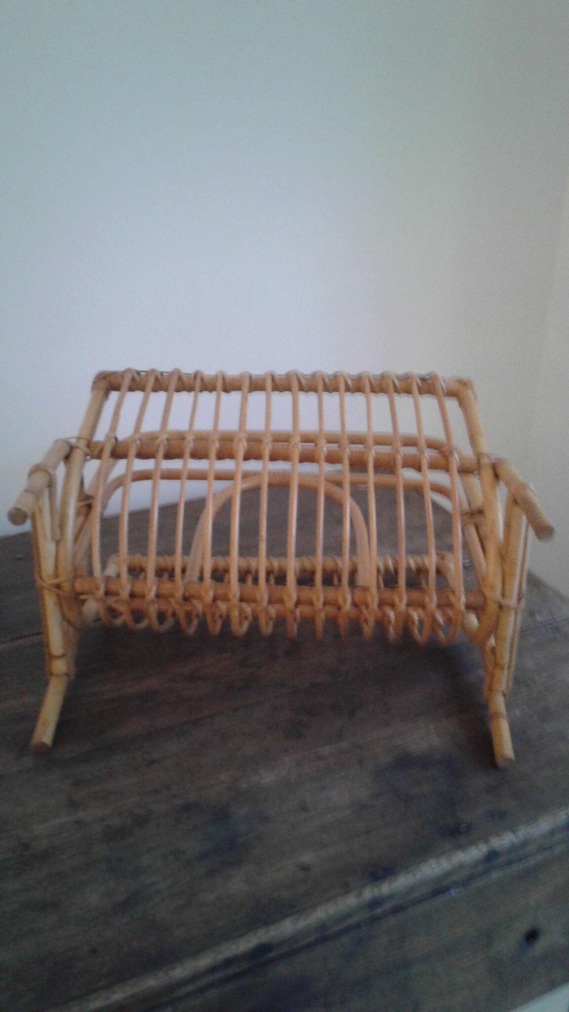 Rattan magazine holders