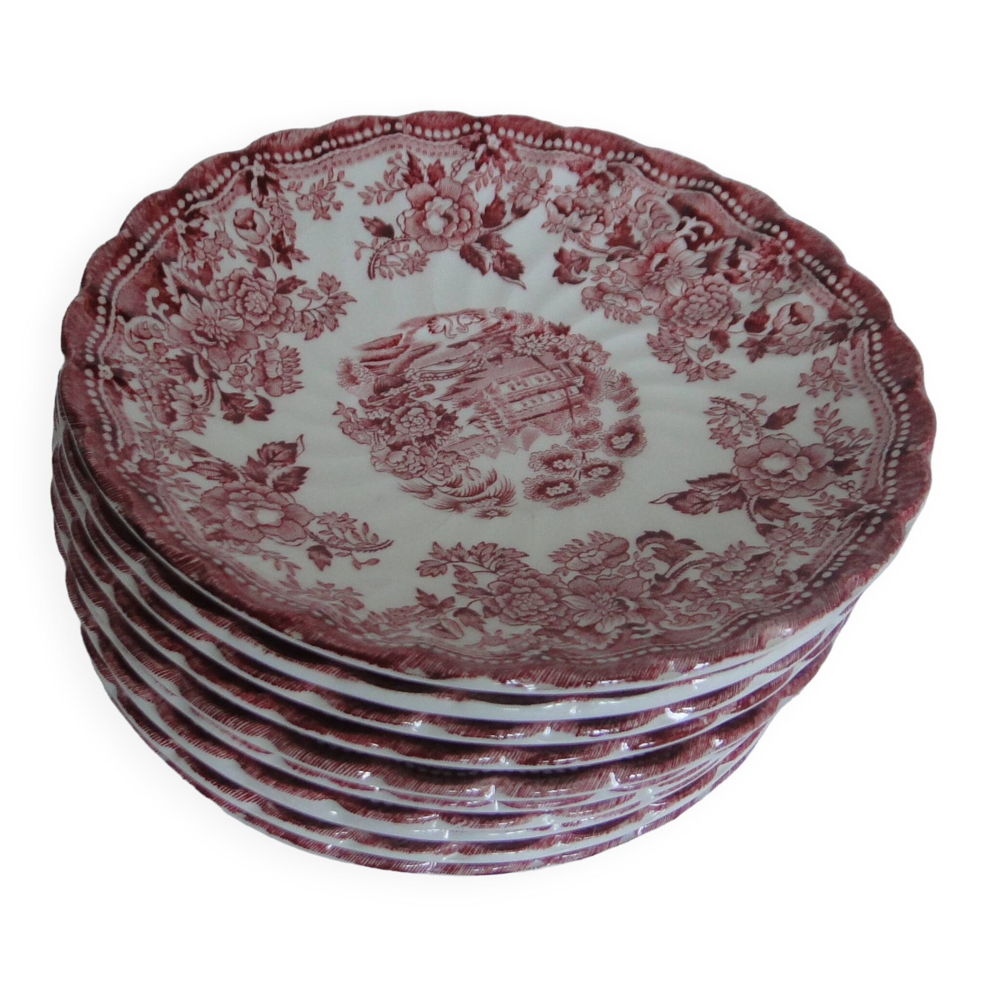 Lot 10 flat bread plates myott model tonquin