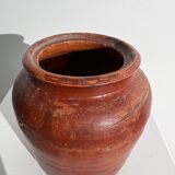 Brutalist ochre terracotta pot