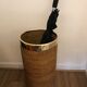 Porte-parapluie osier et laiton