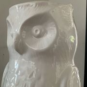 Vintage glazed ceramic owl umbrella stand