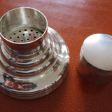 Shaker Art Deco silver metal punched