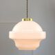 Mid-Century Italian Opaline and Brass Pendant Lamp