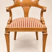 Set of 12 Empire armchairs – Solid oak – Gondola backrest