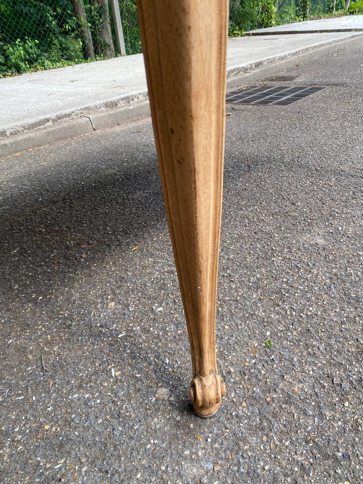 Renovated Louis XV extendable dining table in solid oak 120-200cm