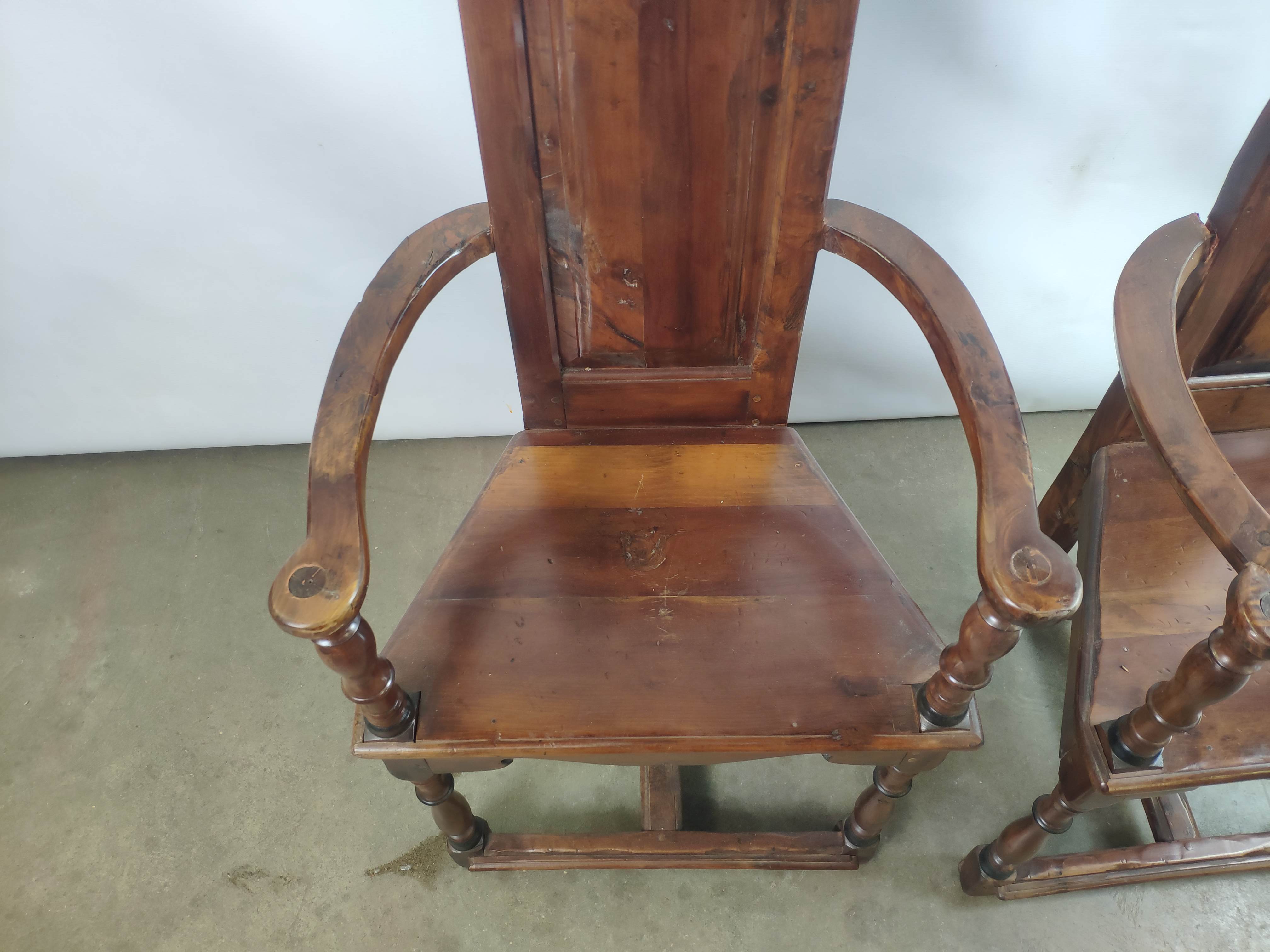 Renaissance moulded walnut chairs