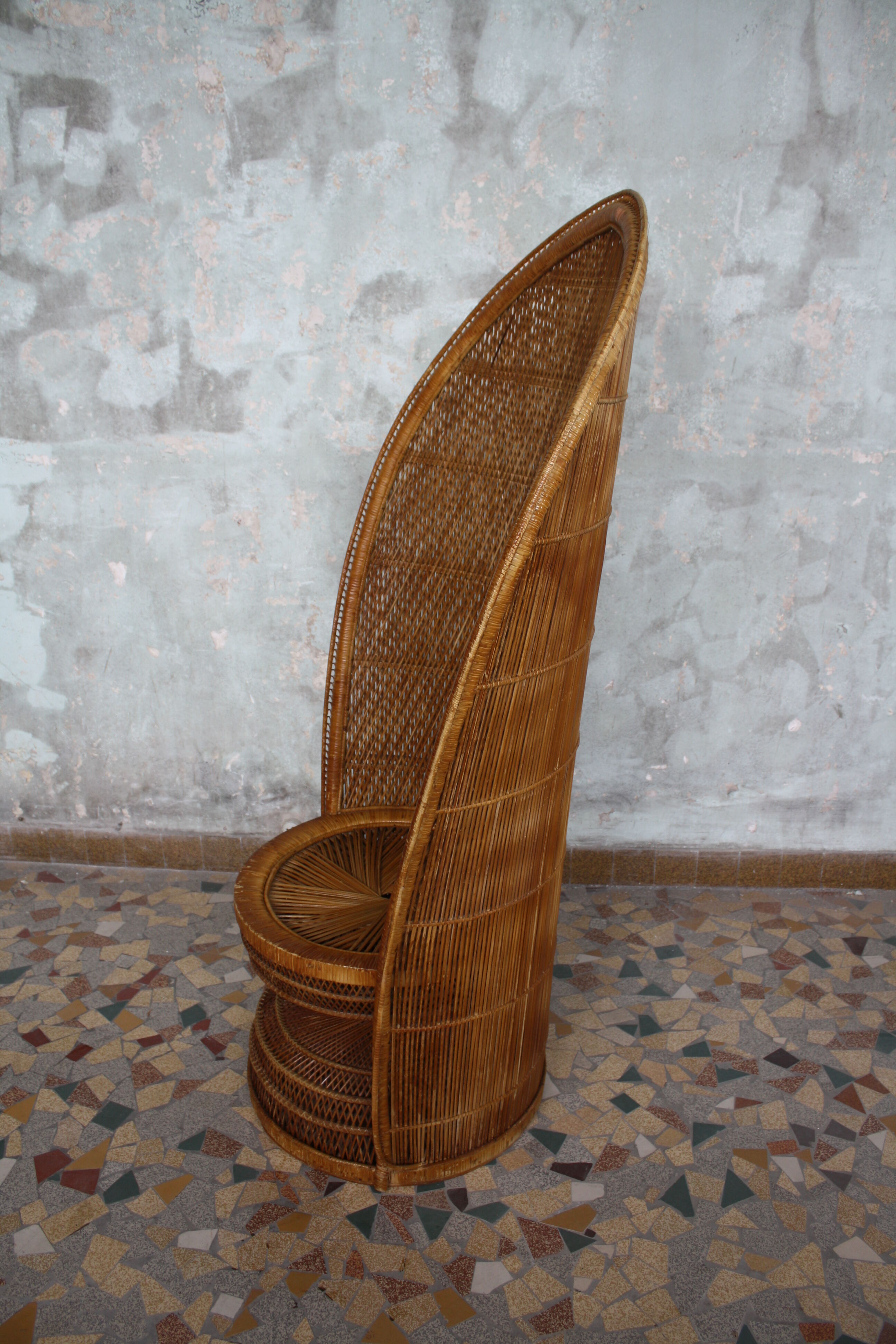 Fauteuil rotin style Emmanuelle 1970's