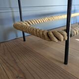 50s metal and rope coffee table