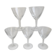 Lot de 5  verres à vin gravés modèle étoile années 50